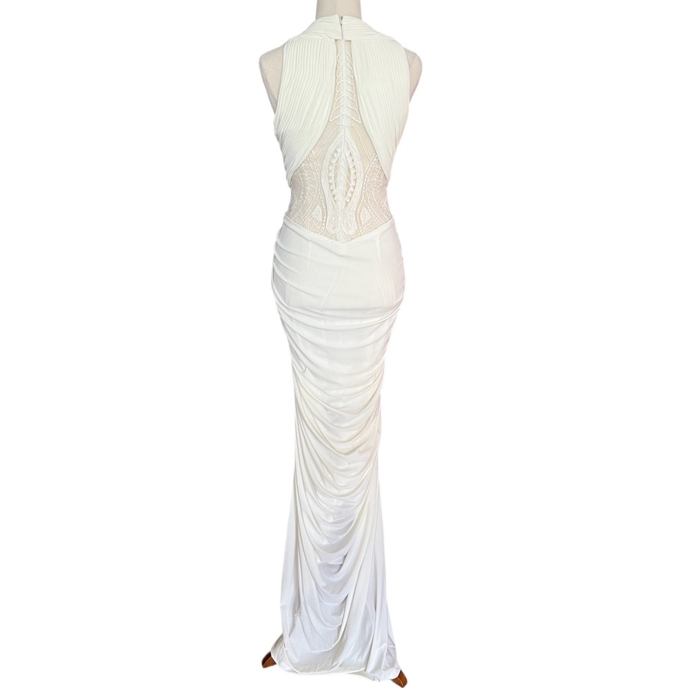 Sheike Dress Cream Maxi Lace Inserts Sleeveless Goddess Special Occasion Size 8 - Picture 5 of 6